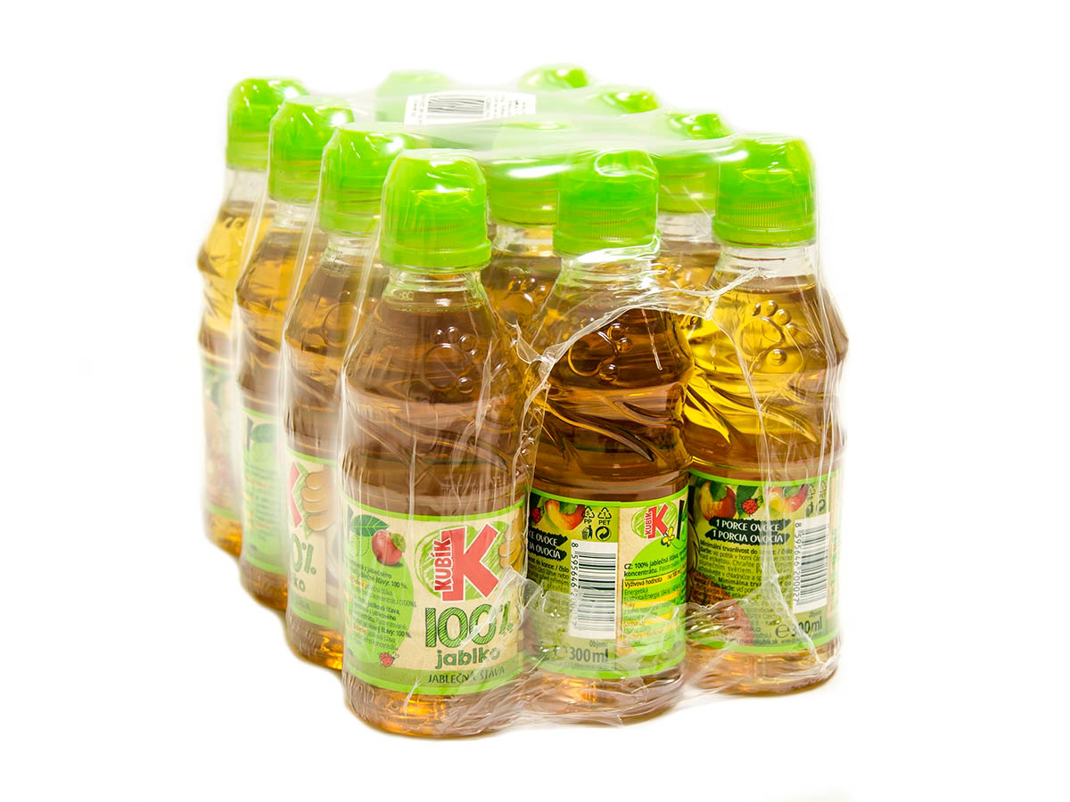KUBÍK 100 % jablko 12 x 300 ml vratná PET fľaša