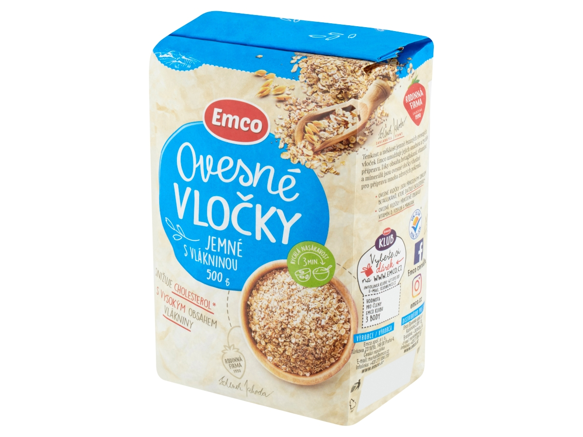 EMCO Ovsené vločky s vlákninou 500 g