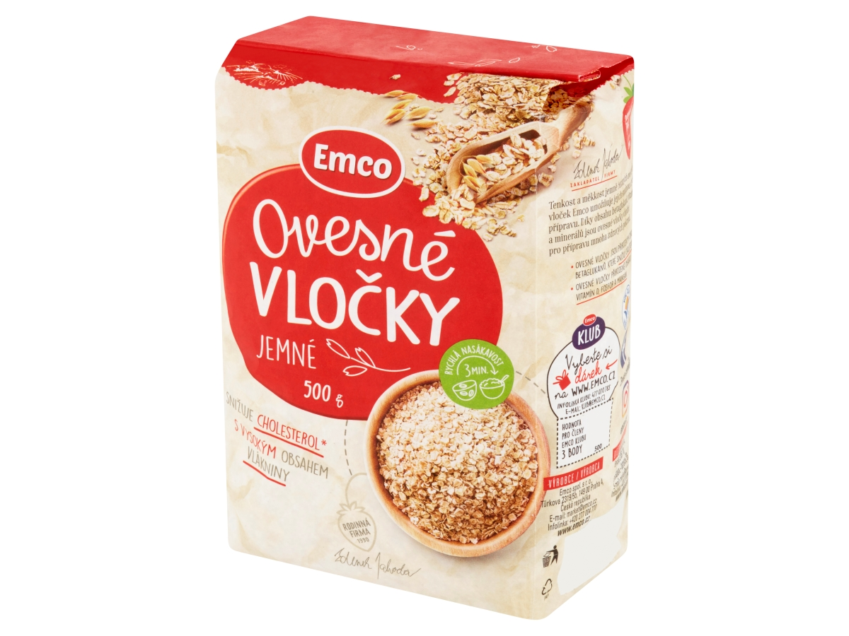 EMCO Ovsené vločky jemné 500 g