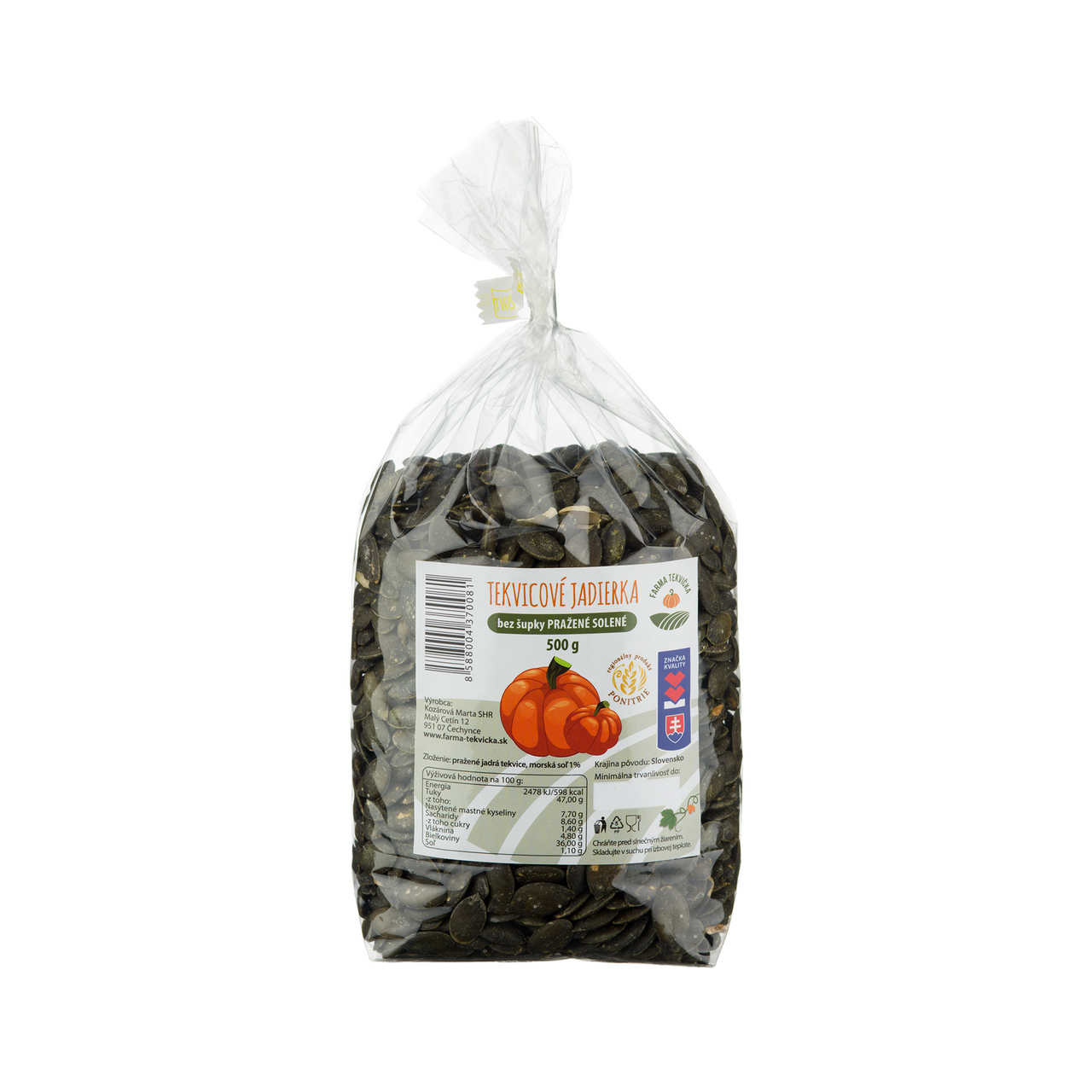 Tekvicové jadierka pražené a solené 500 g