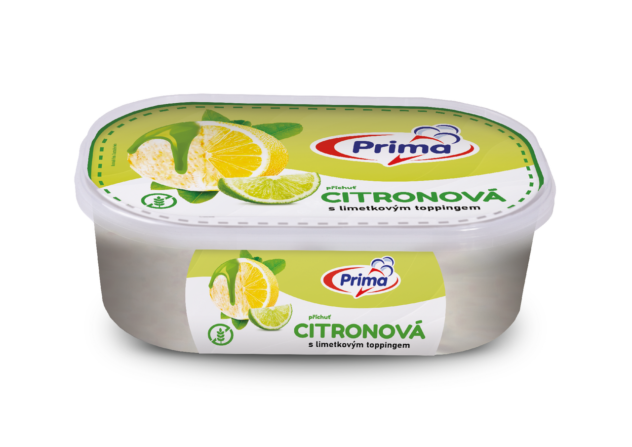 Prima Citrónová s limetkovým toppingom zmrzlina mraz. 900 ml