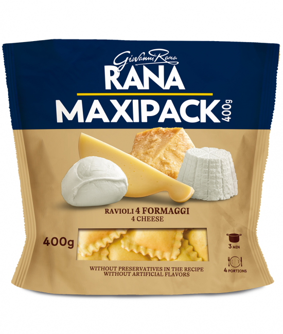 RANA Raviolli 4 Formaggi (cestoviny plnené syrom) chlad. 400 g