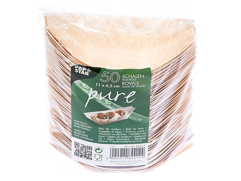 PAPSTAR pure Miska loďka drevená 11 cm 50 ks
