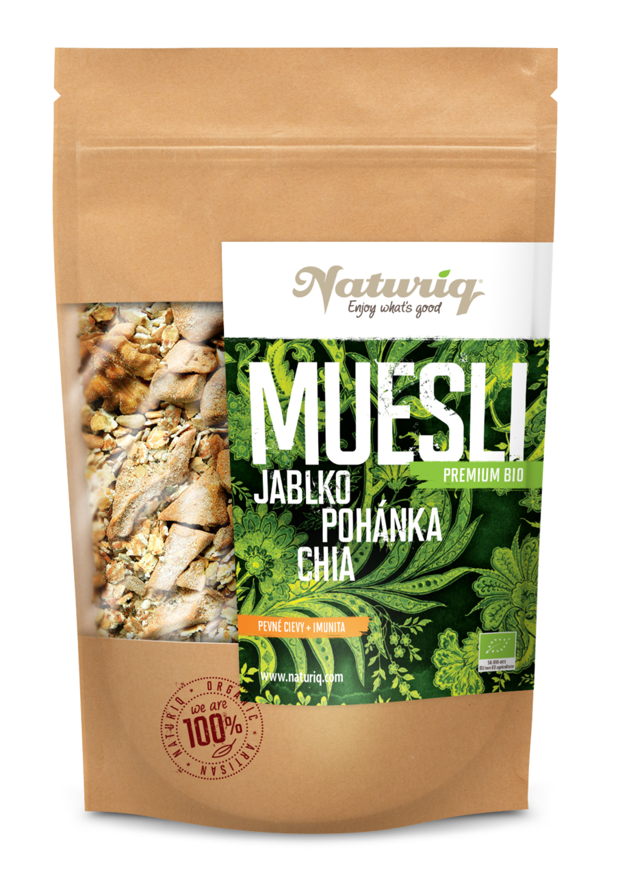 NATURIQ Müsli jablko, pohánka a chia BIO 400 g