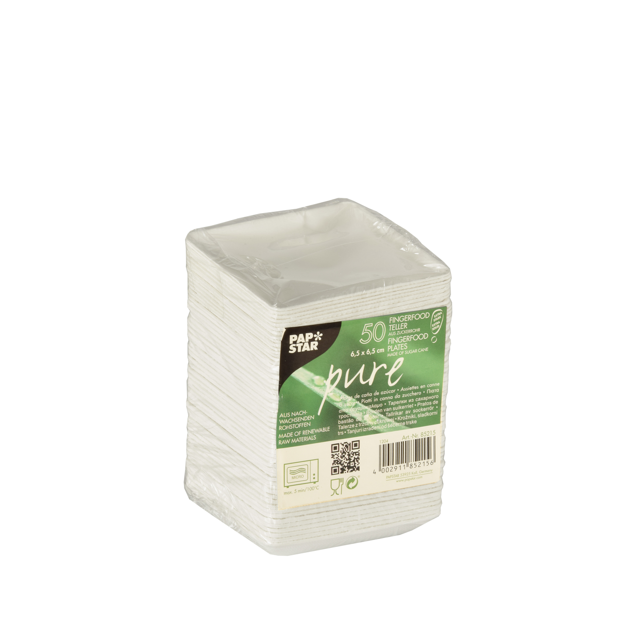 PAPSTAR Tanier suggar cane pure 6,5 x 6,5cm Finger Food 50 ks