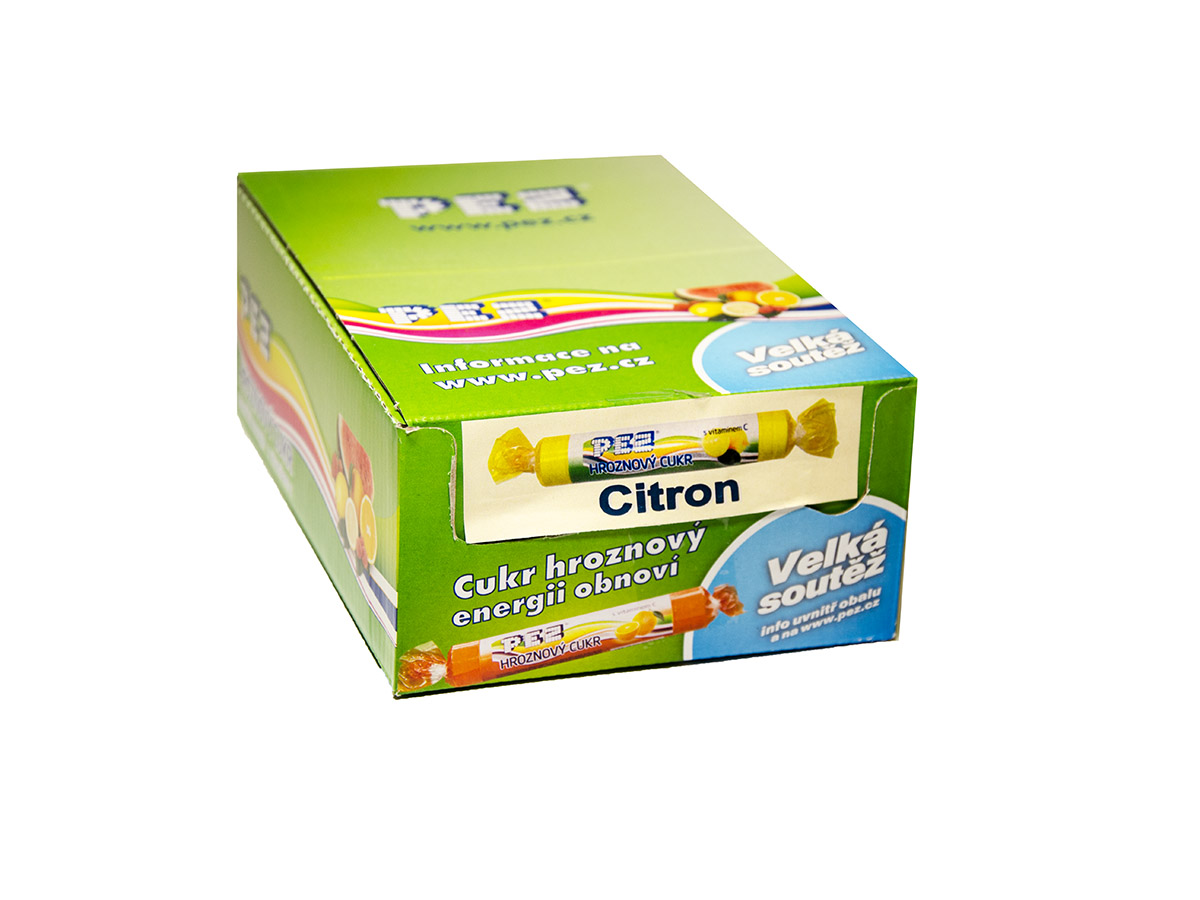 PEZ Hroznový cukor citrón 27 x 39 g
