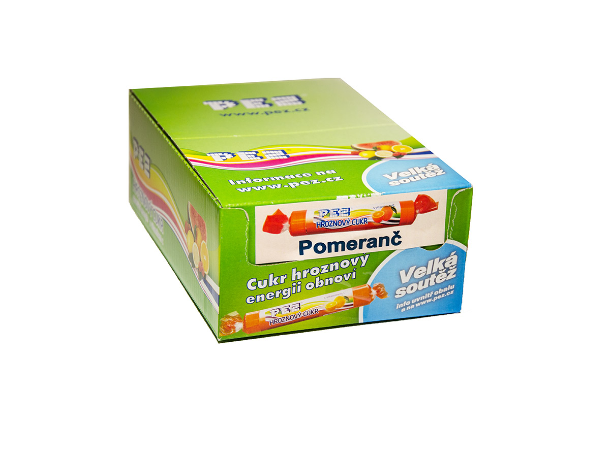 PEZ Hroznový cukor pomaranč 27 x 39 g