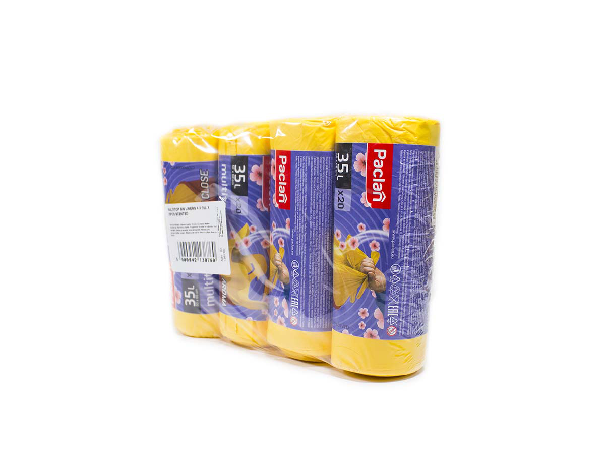 PACLAN Vrecia na odpad do koša zaväzovacie 35 l 4 x 20 ks 