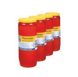 Sviečka Theresia náhrobná olejová vklad červená 320 g 4 ks