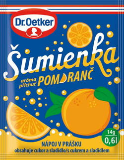 Dr. Oetker Šumienka šumivý nápoj v prášku príchuť pomaranč 32 x 14 g