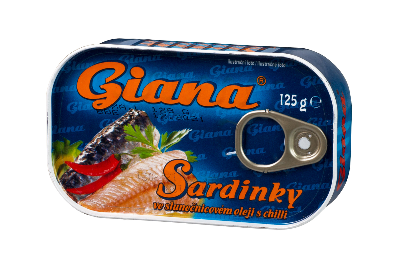 Giana Sardinky olej s chilli 10 x 125 g