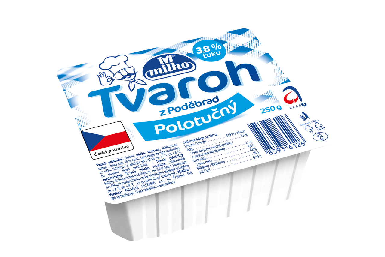 milko Tvaroh polotučný chlad. 4 x 250 g