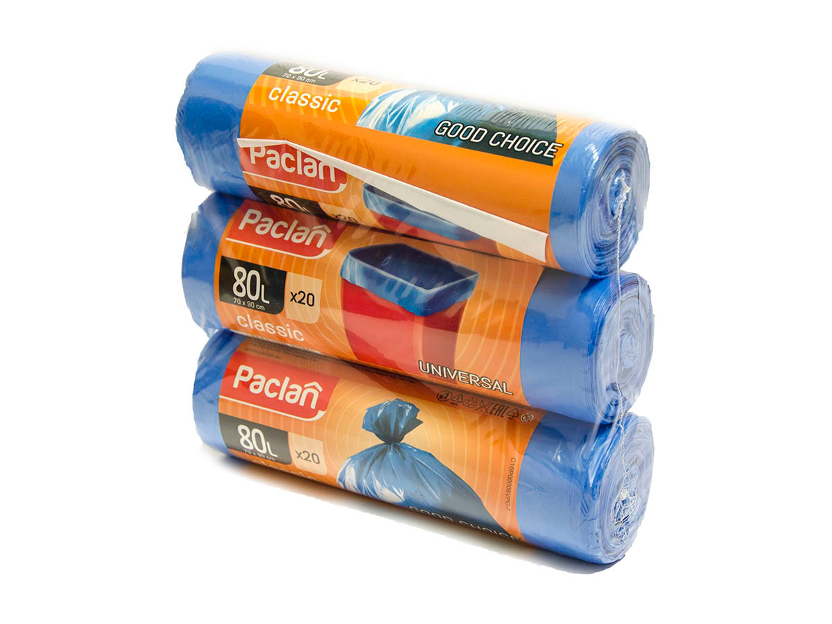PACLAN Vrecia na odpad 80 l 3 x 20  ks 