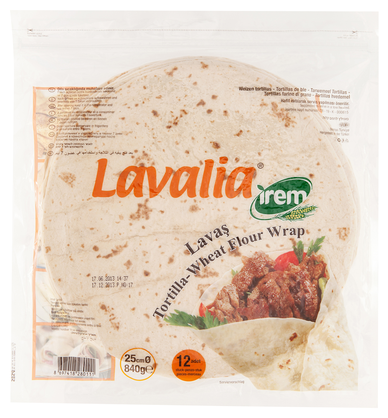 Lavalia Lavaş 12Li 25Cm Sade
