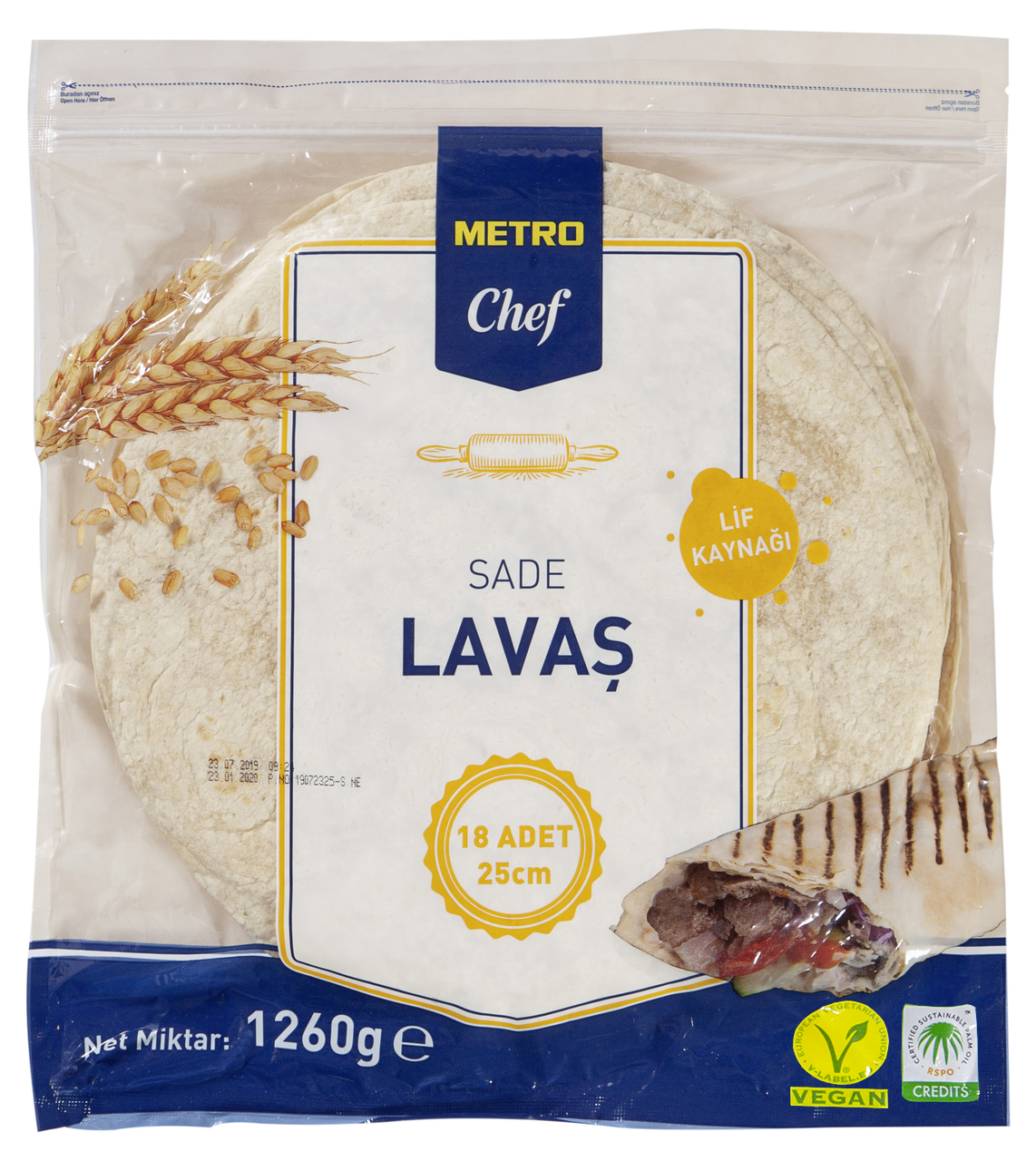 METRO Chef Lavaş 25Cm 18Li Sade