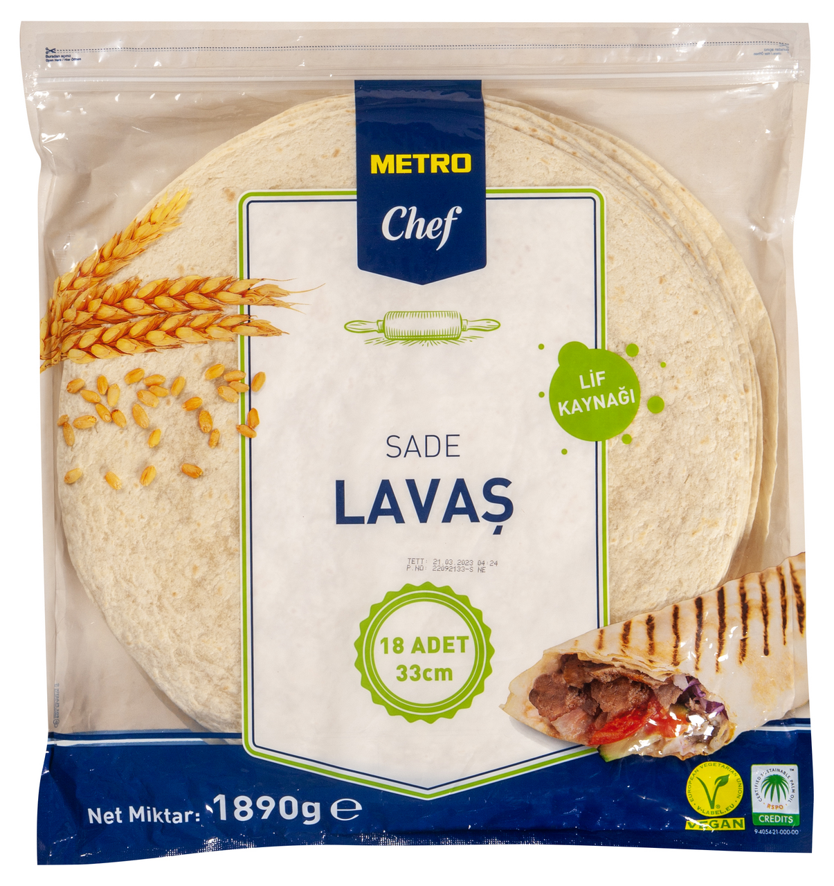 METRO Chef Lavaş 33Cm 18Li Sade