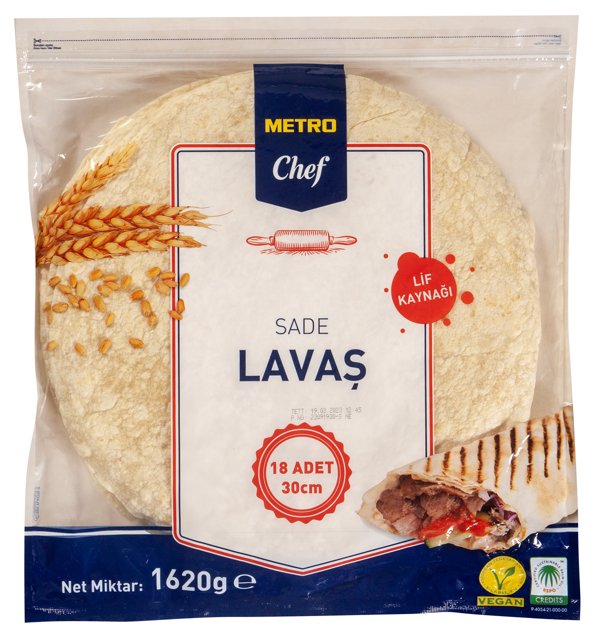 METRO Chef Lavaş 30Cm 18Li Sade