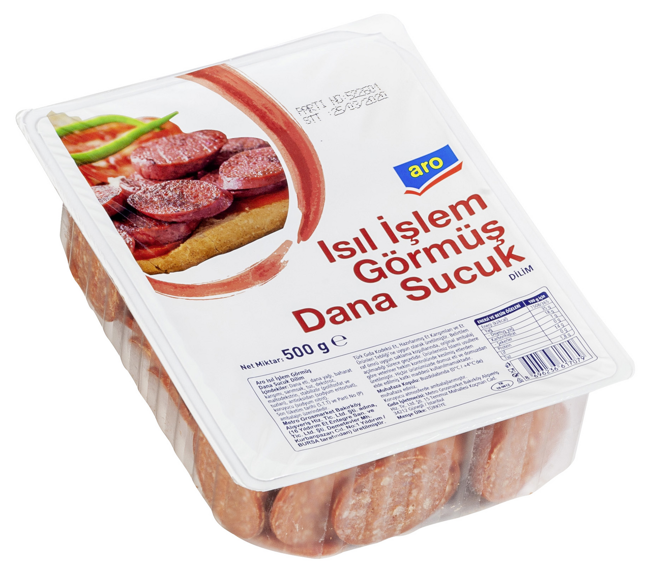 aro Isıl İşlem Gömüş Dana Sucuk 500 G Dilimli