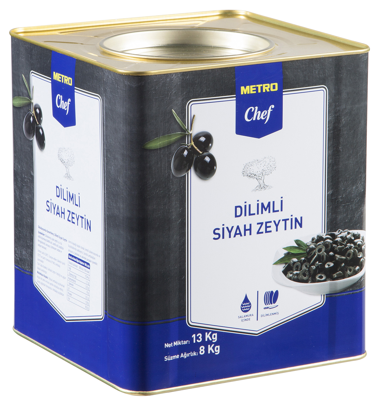METRO Chef Siyah Zeytin 8 Kg Dilimli