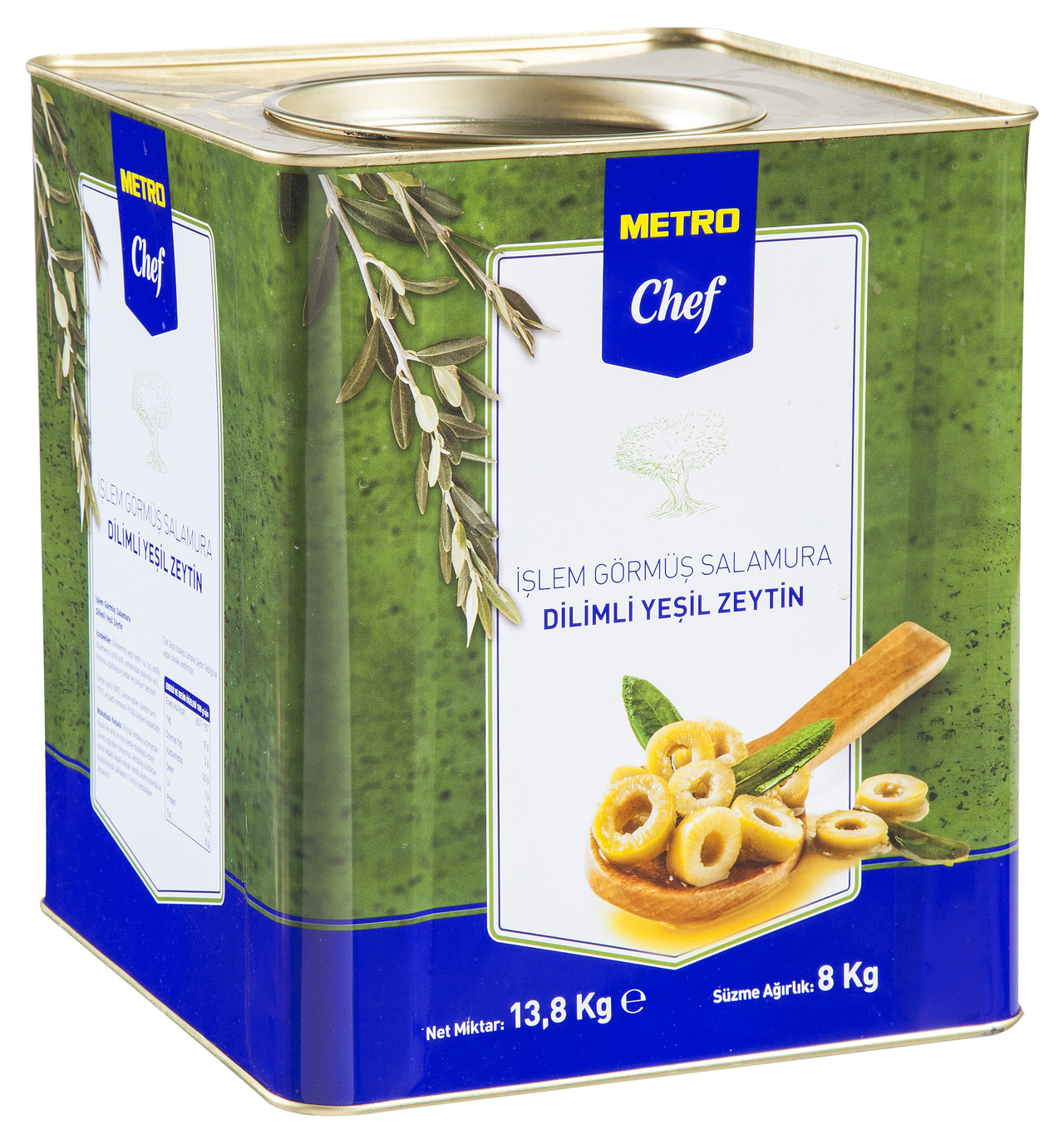 METRO Chef Yeşil Zeytin 13,8 Kg Dilimli