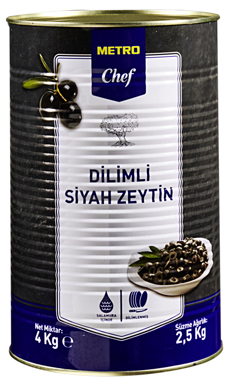 METRO Chef Dilimli Zeytin 4 Kg Siyah