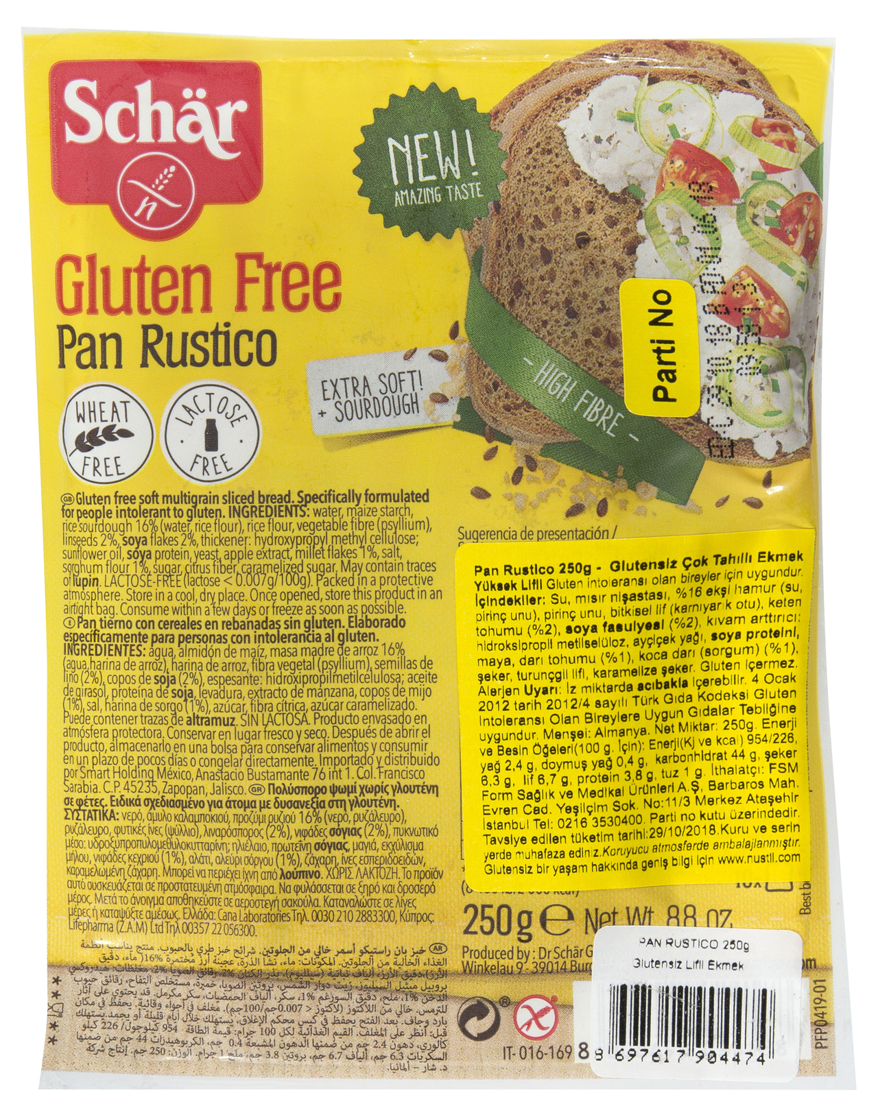 Schar Ekmek Rustik 250 G Lifli
