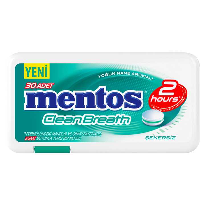 Mentos Clean Breath Sert Şeker Yoğun Nane Aromalı 21G