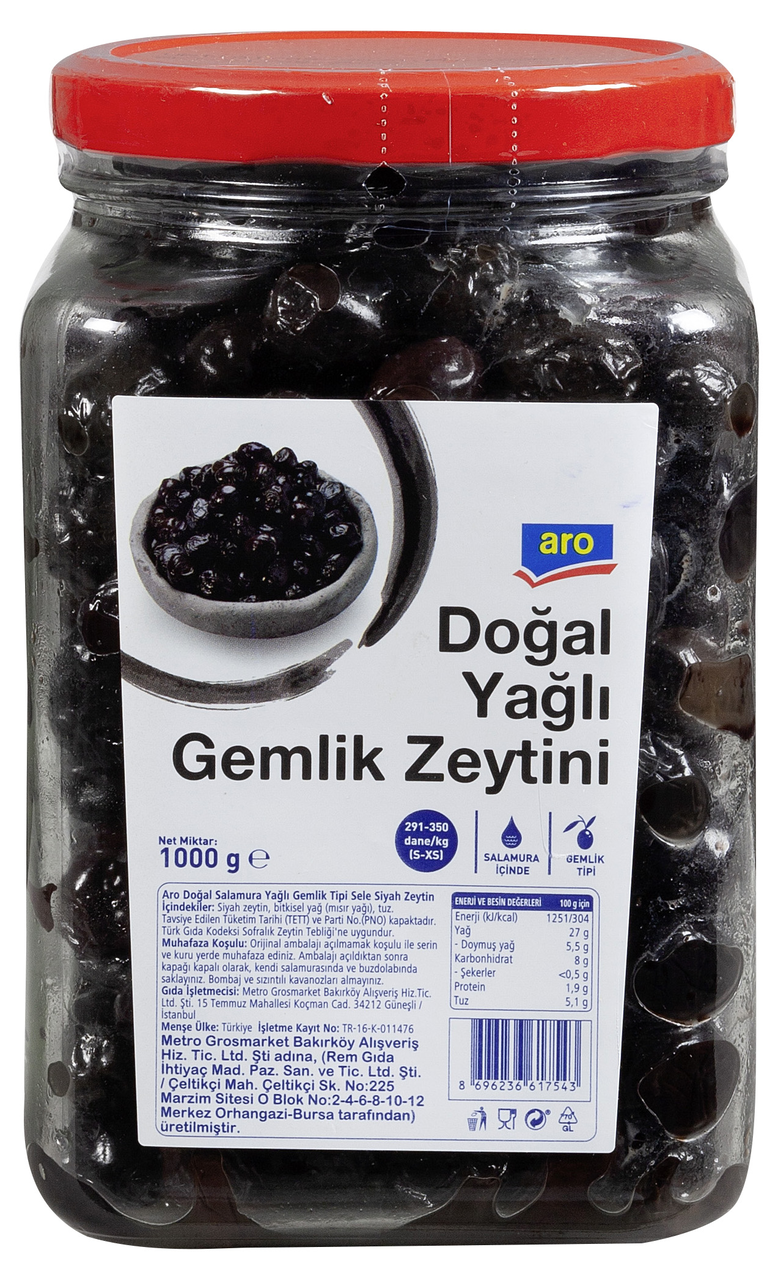 aro Siyah Zeytin 1 Kg 291-350