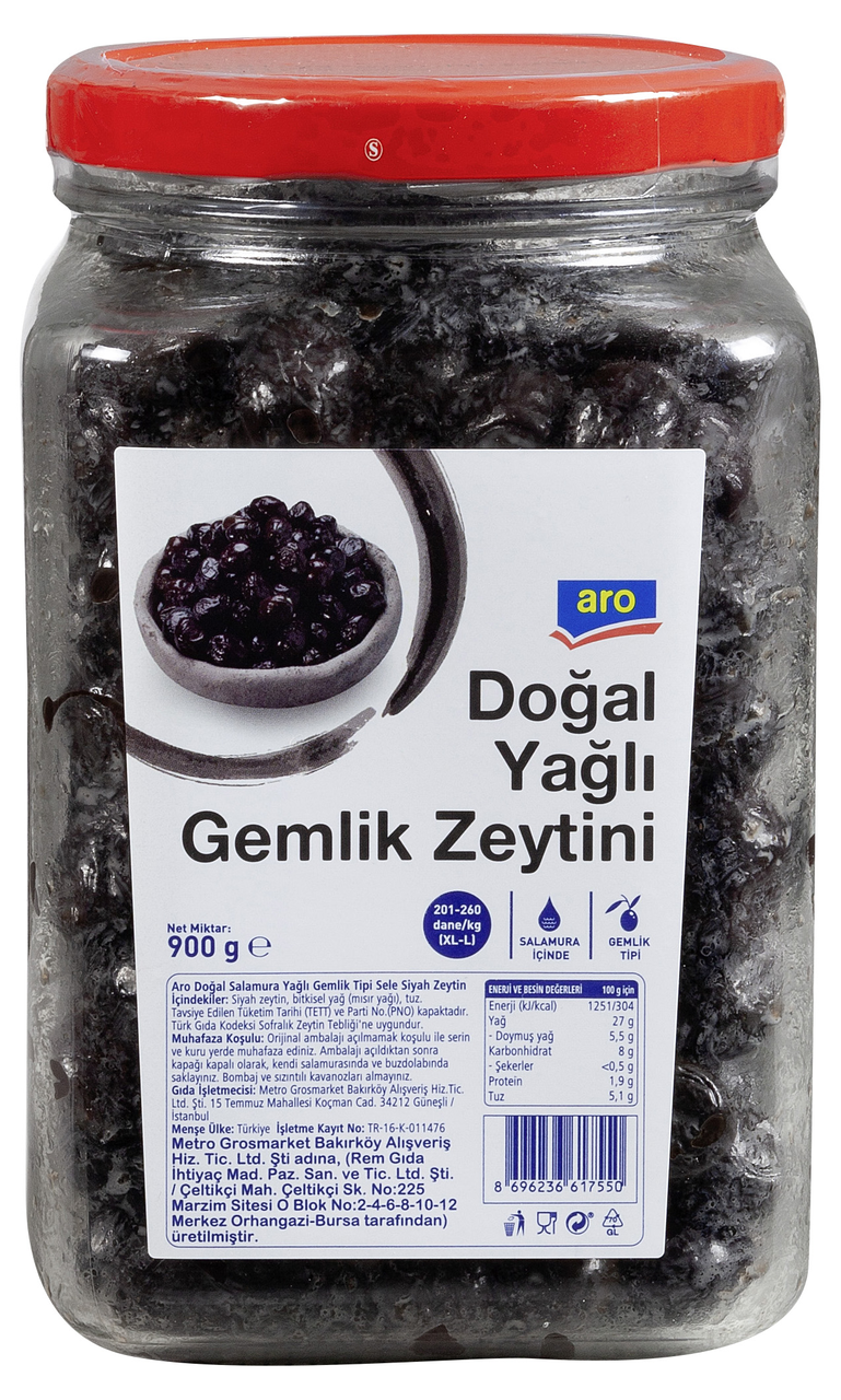 aro Doğal Yağlı Sele Zeytin 900 G 201-260
