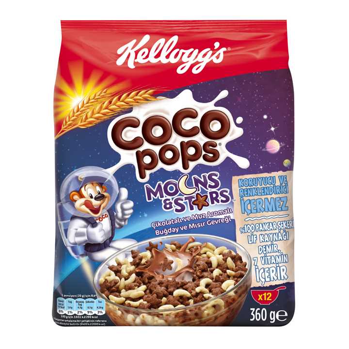 Cocopops Moons & Stars Buğday Ve Mısır Gevreği Çikolata&Muz 360G