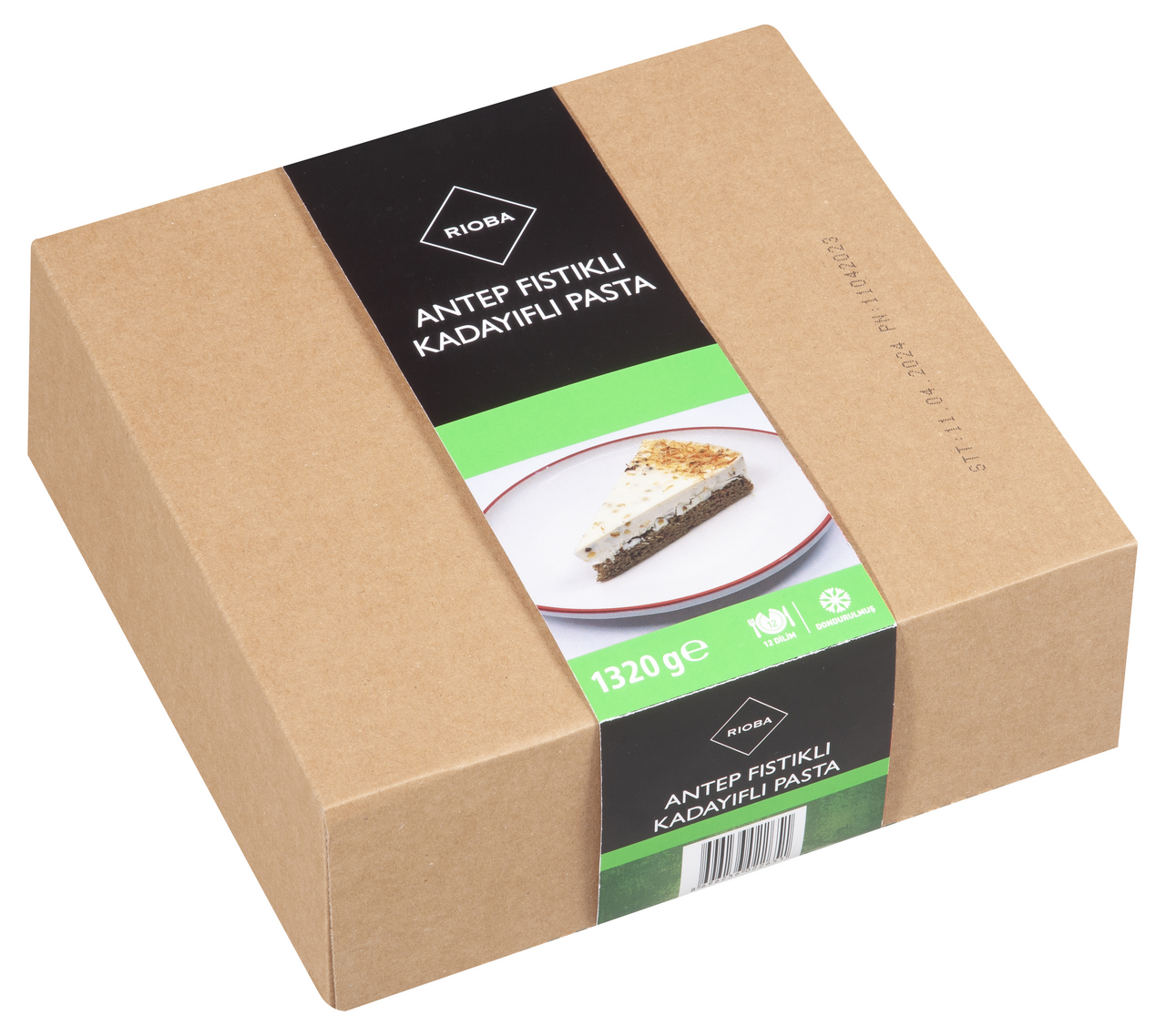 RIOBA Dondurulmuş Kadayıflı Pasta 12*110 G Antep Fıstıklı
