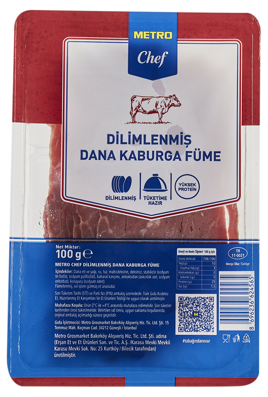 METRO Chef Kaburga Füme Et 100 G Dilimli