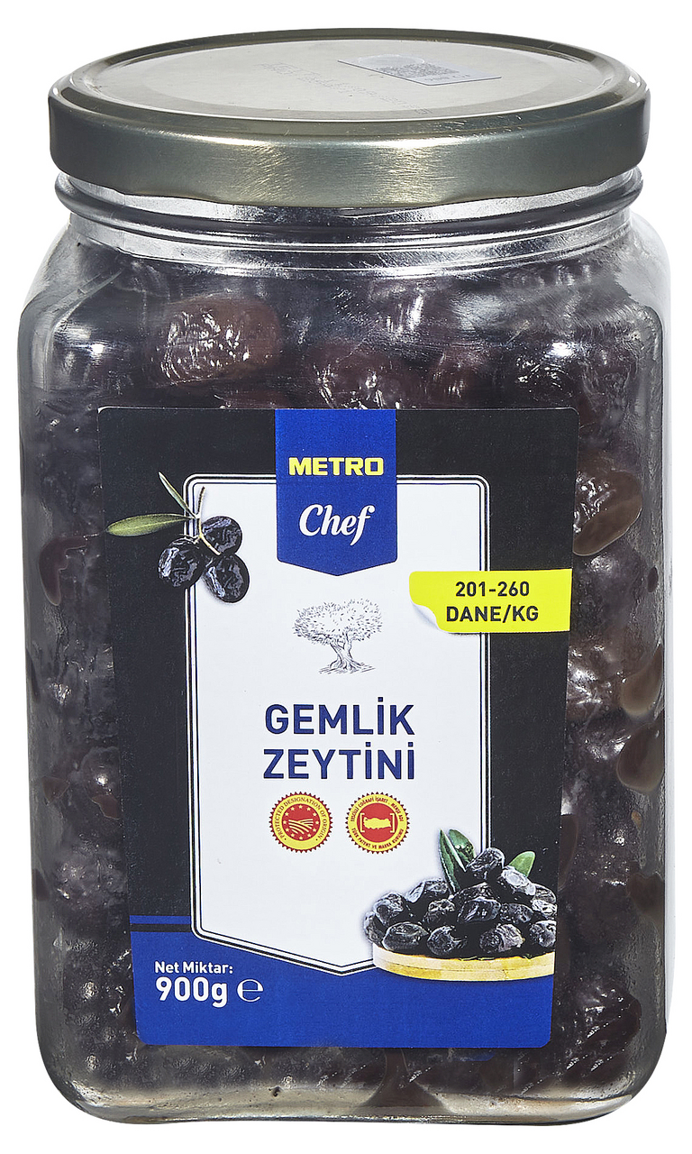 METRO Chef Gemlik Siyah Zeytin Coğrafi İşaretli 900 G