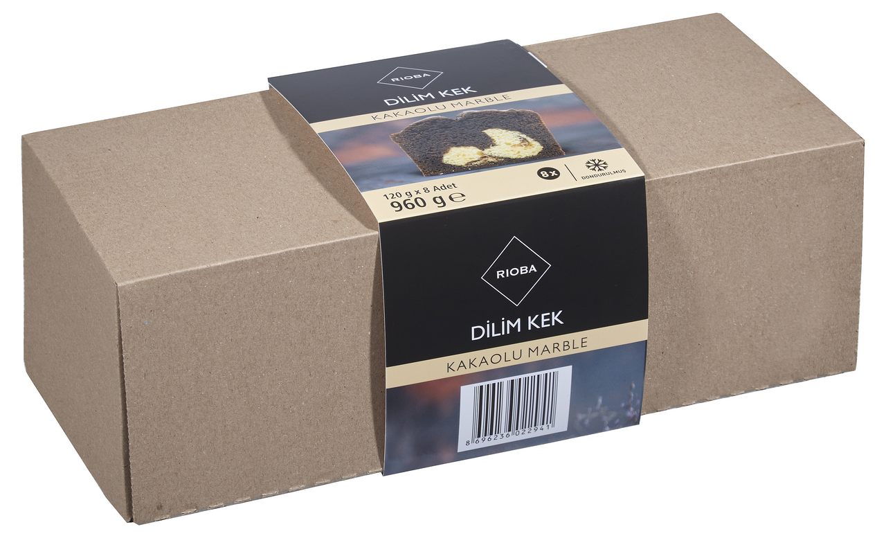RIOBA Dondurulmuş Kakaolu Kek 8Li 120G Dilimli