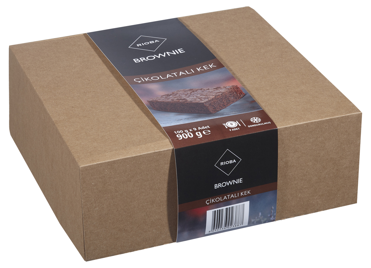 RIOBA Dondurulmuş Brownı Kek 9Lu 100G Çikolatalı