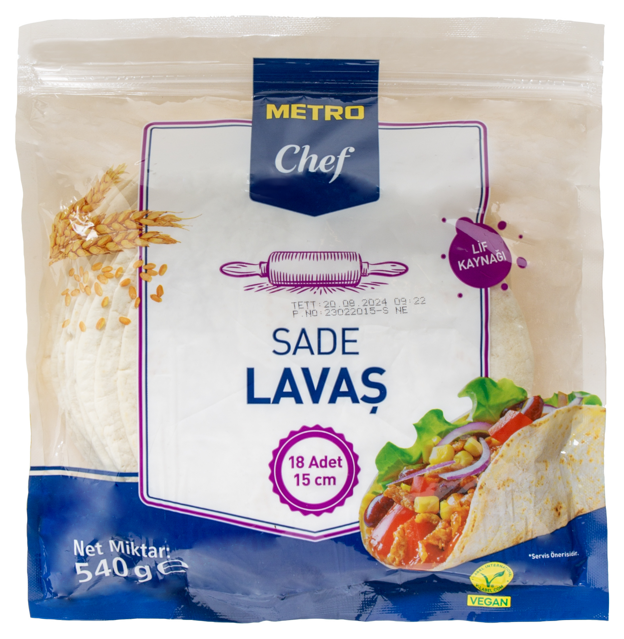 METRO Chef Lavaş Sade 15Cm 18Li