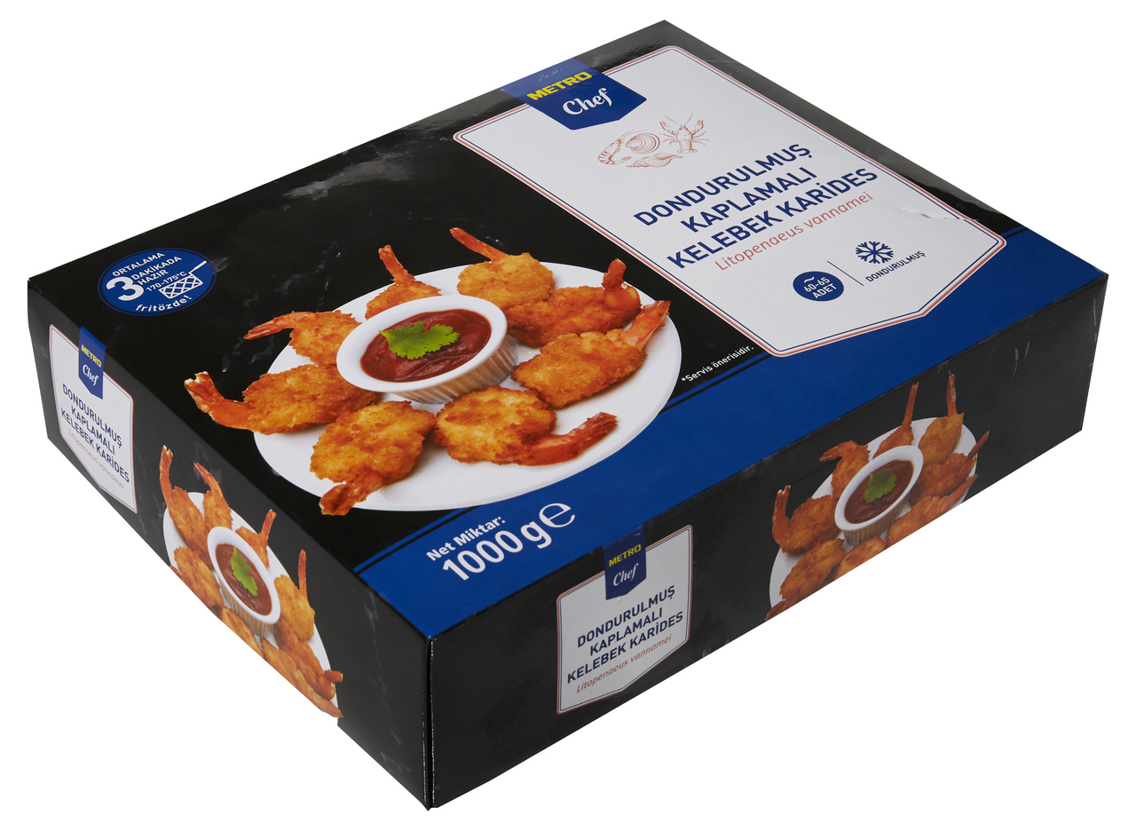 METRO Chef Dondurulmuş Kaplamalı Karides 1 Kg Kelebek