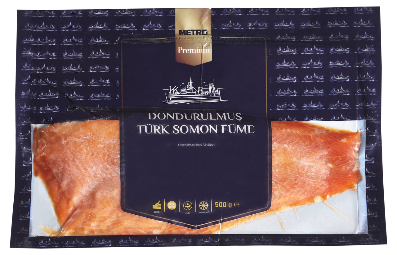 METRO Premium Dondurulmuş Türk Somon Füme 500 G