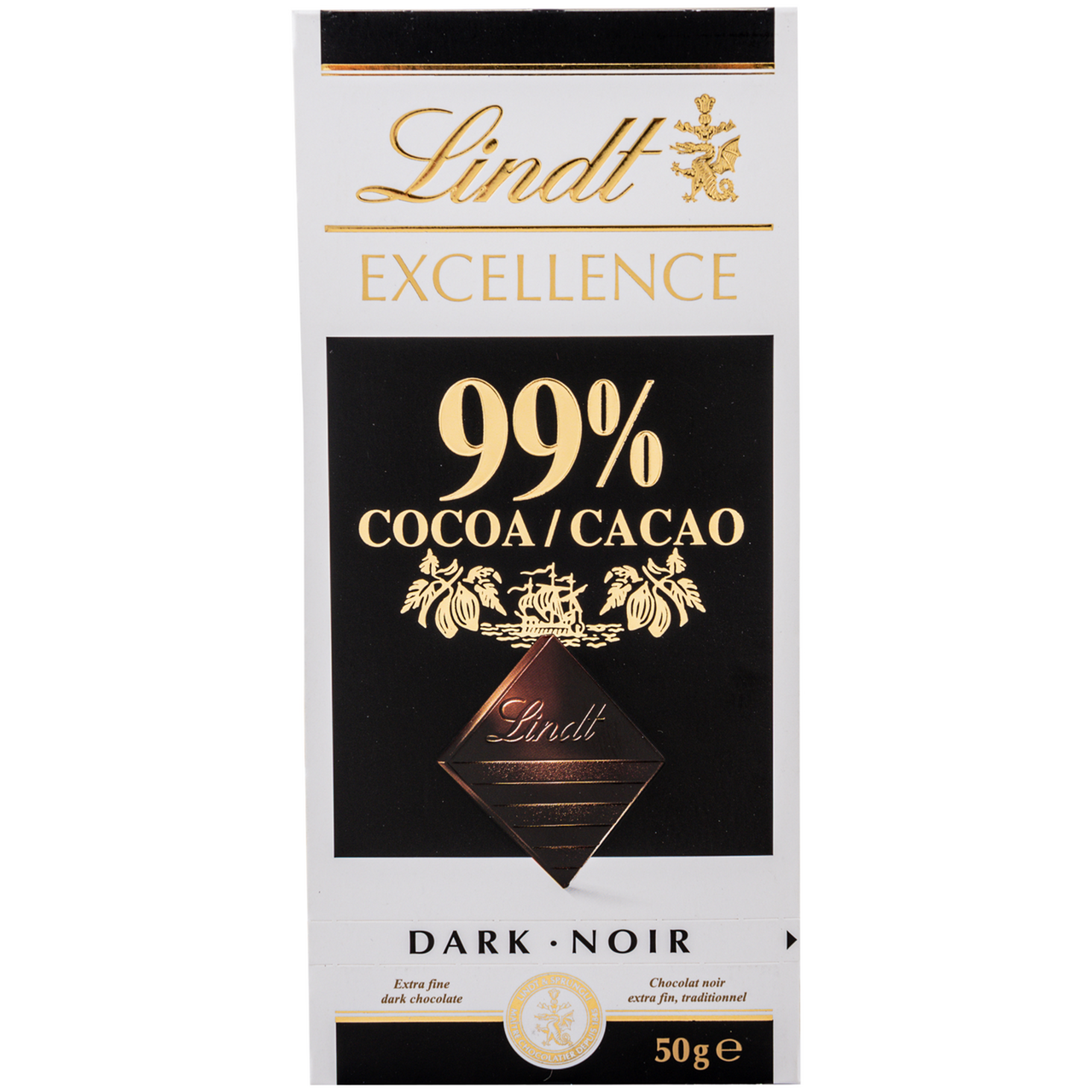 Lindt Шоколад Excellence екстра чорний гіркий 99% 50г