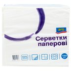 Серветки паперові Aro білі 1-шарові 24*24см 1000шт/уп
