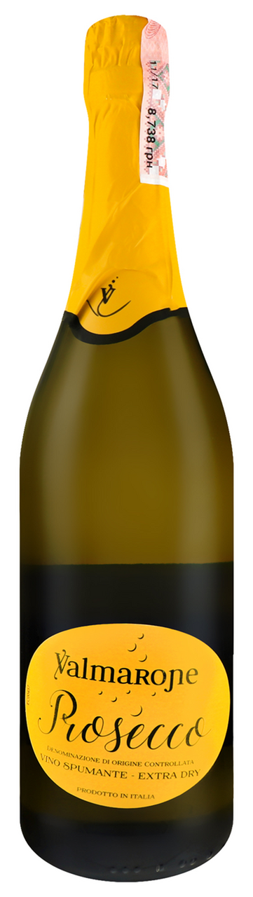 Valmarone Вино Prosecco Extra Dry ігристе виноградне 11% 0,75л