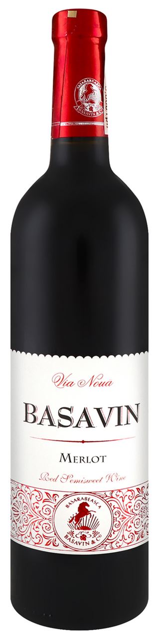 Basavin Вино Merlot червоне напівсолодке 12% 0,75л