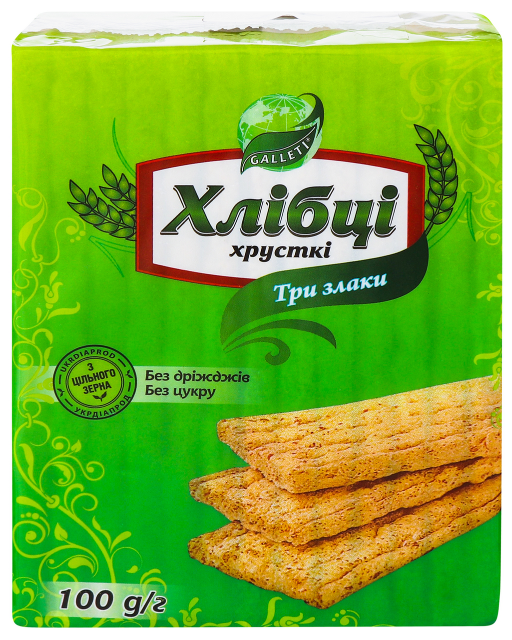 Galleti Хлібці Хлібці Луганці Три злаки хрусткі 100г