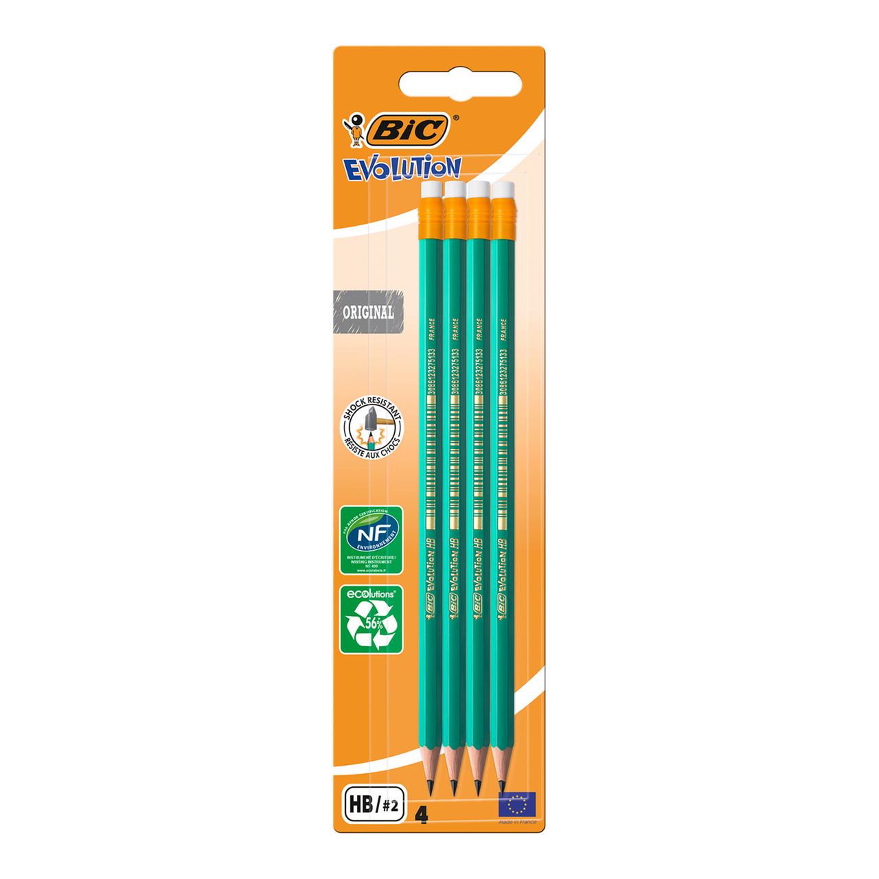 BiC Олівці Evolution пластикові з гумкою 4шт