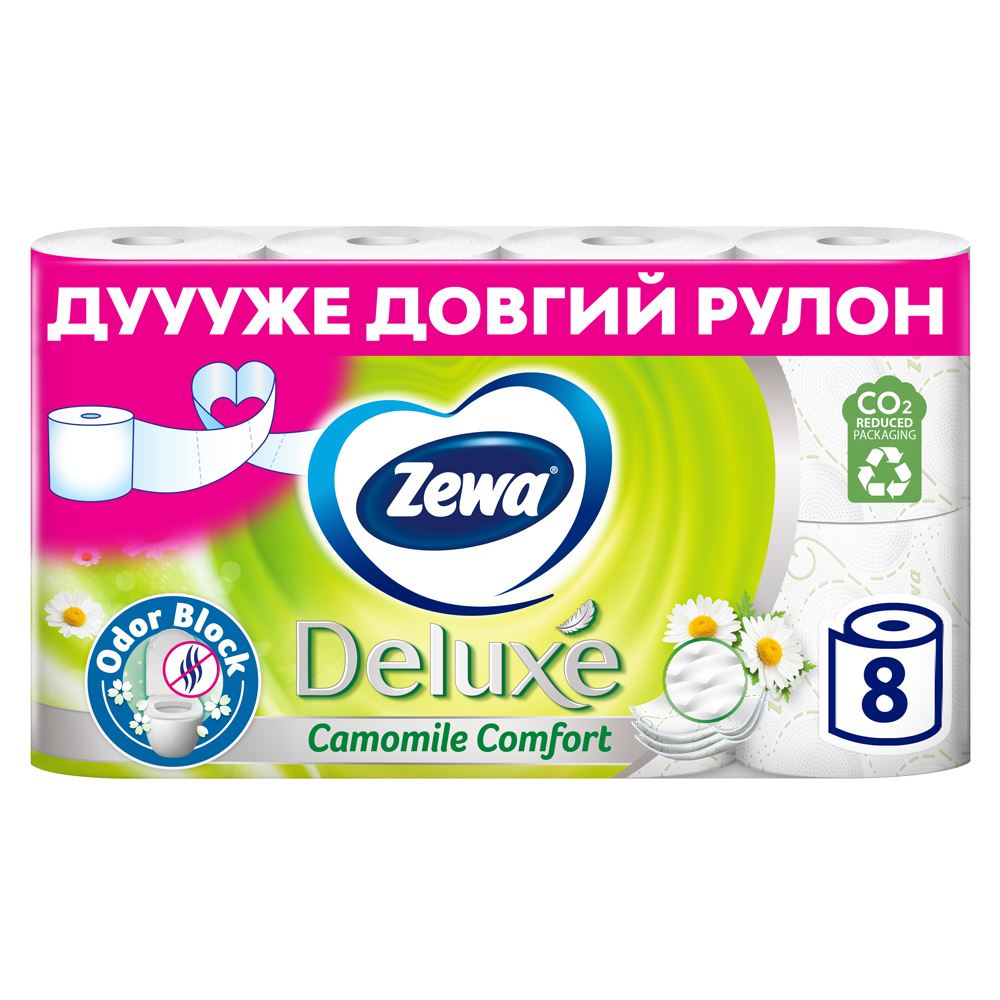 Zewa Туалетний папір Deluxe Ромашка білий 8рул
