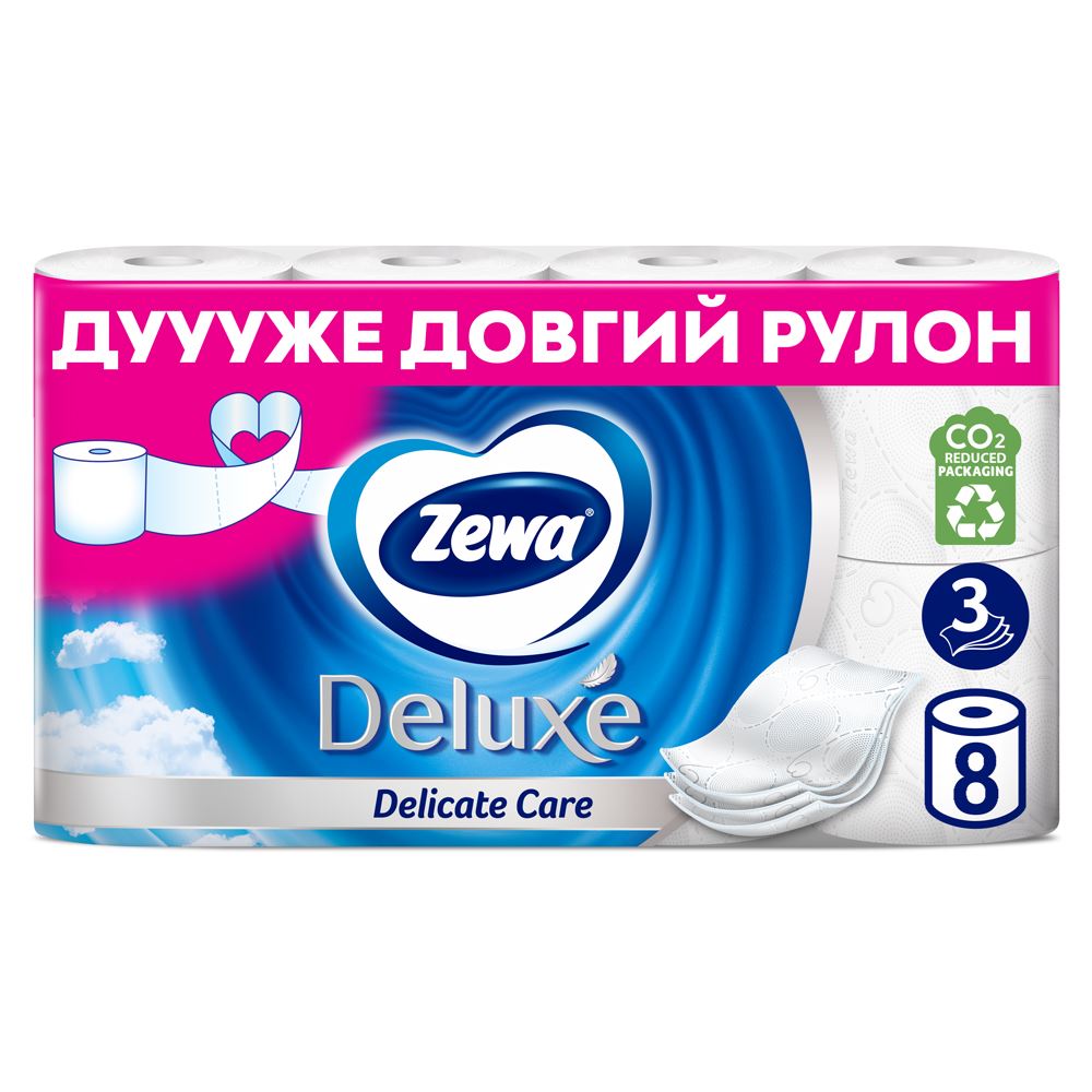 Zewa Туалетний папір Deluxe Delicate Care білий 8рул