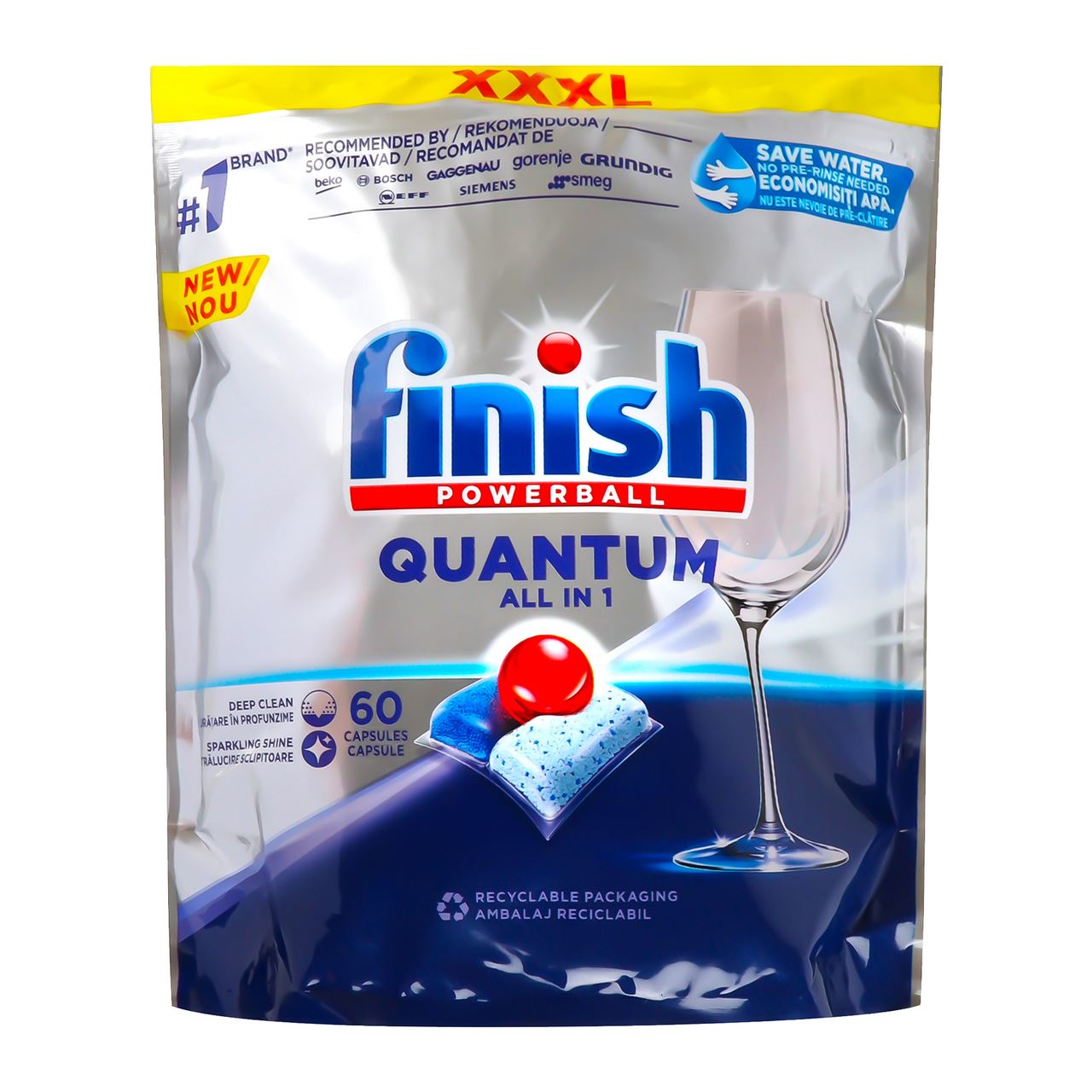 finish Засіб для миття посуду Powerball Quantum 60шт