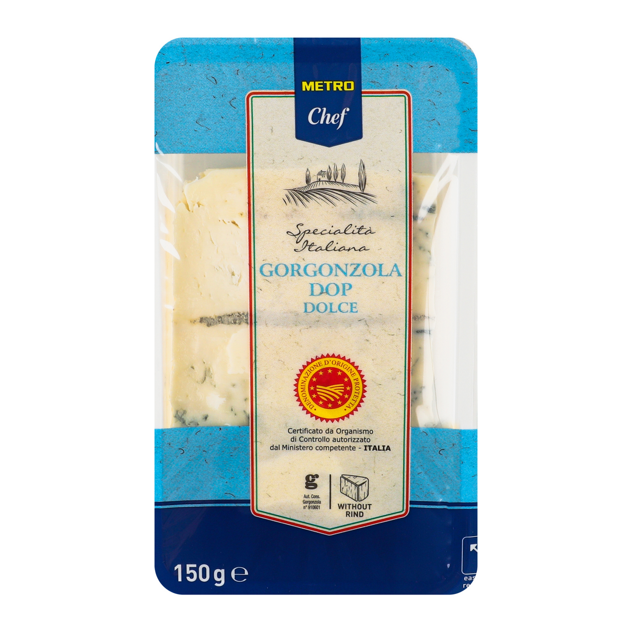 METRO Chef Сир Dolce Gorgonzola м`який з блак плісн 56% 150г