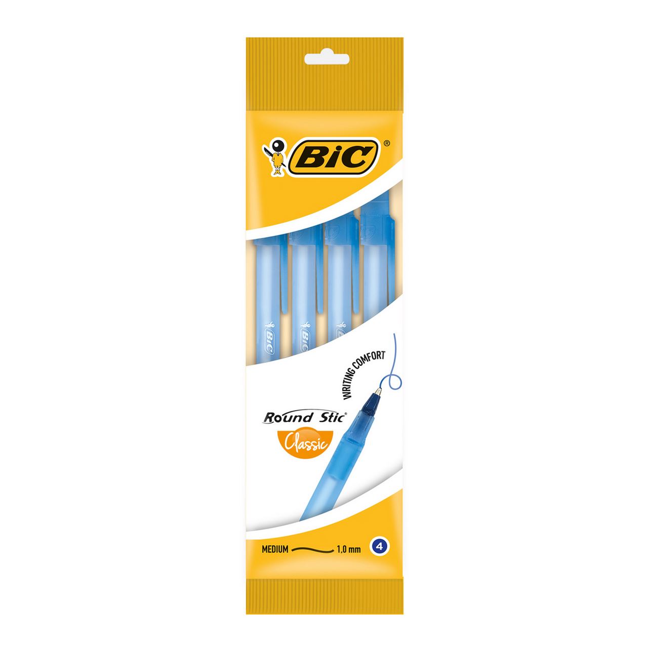 BiC Ручка Round Stic Classic кулькова синя 1,0мм 4шт/уп