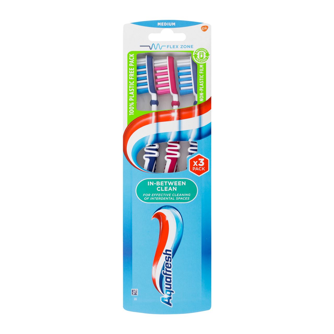 Aquafresh Щітка зубна In-between clean medium 3шт/уп